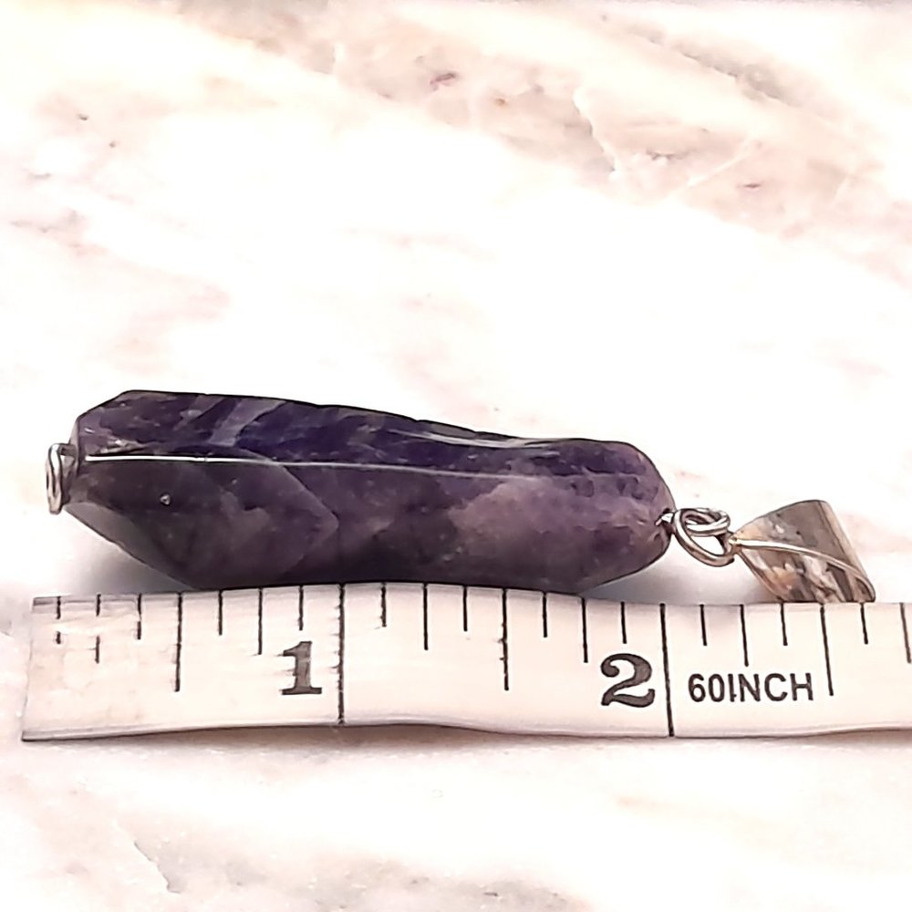 Amethyst Pendant with Silver Tone Bail